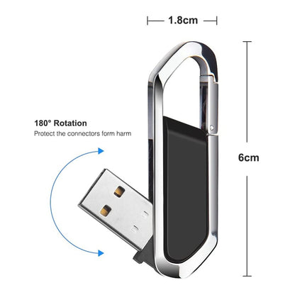 8GB Metallic Keychains Style USB 2.0 Flash Disk (Black), 8GB (Black)