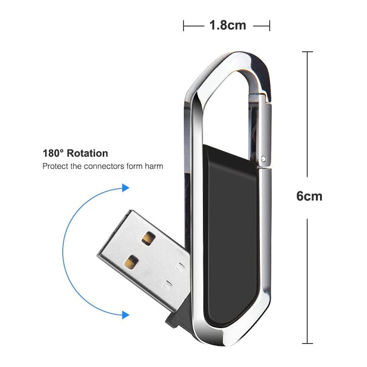 2GB Metallic Keychains Style USB 2.0 Flash Disk (Black), 2GB (Black)