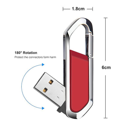 16GB Metallic Keychains Style USB 2.0 Flash Disk (Red), 16GB (Red)