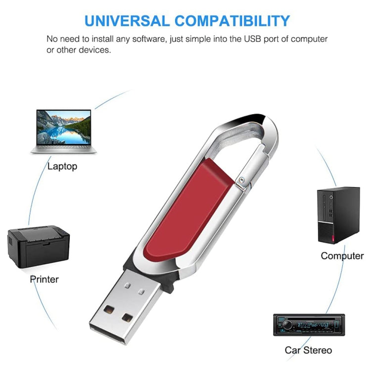 8GB Metallic Keychains Style USB 2.0 Flash Disk (Red), 8GB (Red)