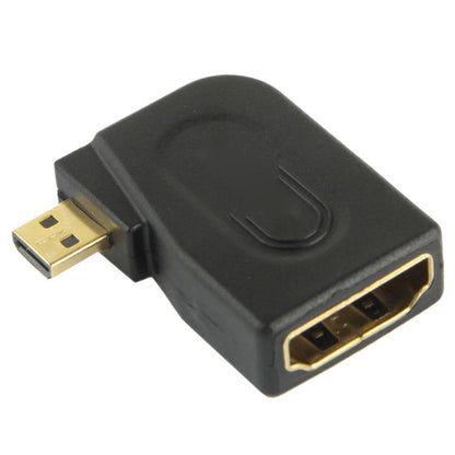 Gold Plated Micro HDMI Male to HDMI 19 Pin Female Adaptor with 90 Degree Angle, Micro HDMI to HDMI