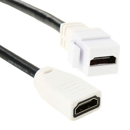 15cm High Speed V1.4 HDMI 19 Pin Female to HDMI 19 Pin Female Connector Adapter Cable, HDMI AF to AF (White)