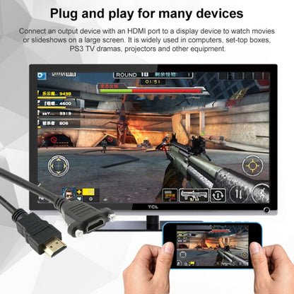 1.5m High Speed HDMI 19 Pin Male to HDMI 19 Pin Female Connector Adapter Cable, HDMI AM to AF with Ear Hole  (1.5m)