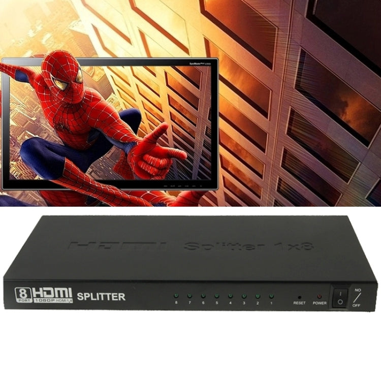 V1.4 Full HD 1080P 1 x 8 HDMI Amplifier Splitter, Support 3D, 1x8 HDMI, Support 3D