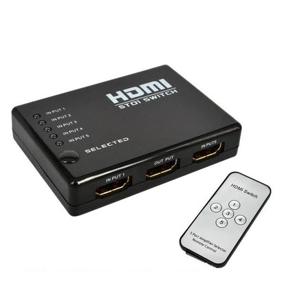 5 Ports 1080P HDMI Switch with Remote Controller, Support HDTV, Support HDTV