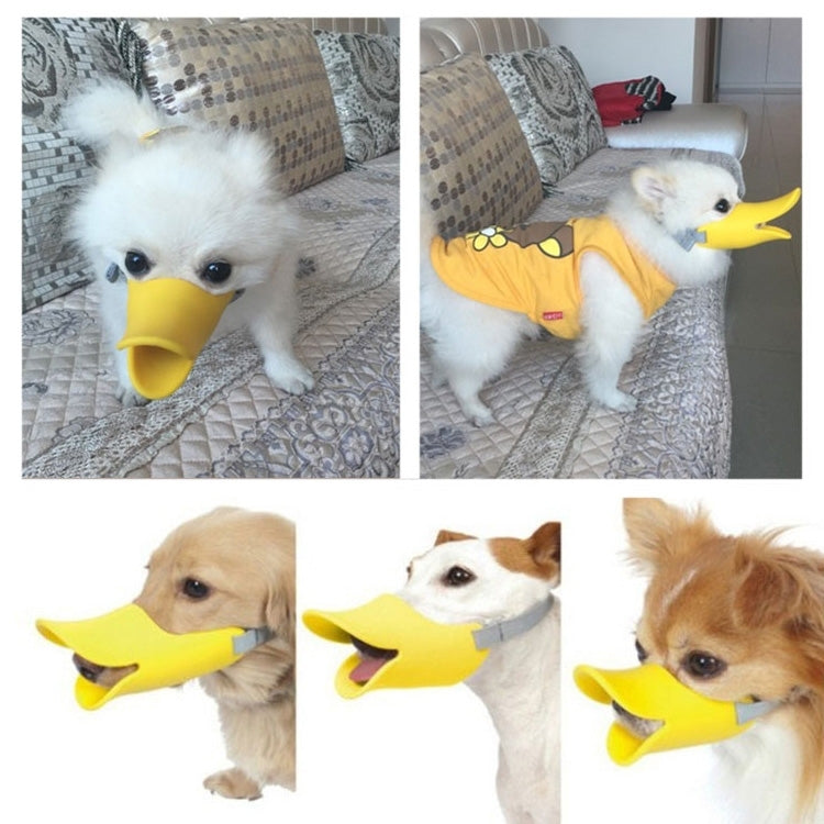 Cute Duck Mouth Shape Silicone Muzzle for Pet Dog, Size: S, S  Yellow, S  Pink, S  Coffee
