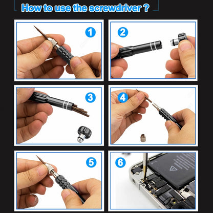 5 in 1 Gold Series Screwdriver Sets (T5 / T6 / 1.2 / 1.5 / 0.8), 5 in 1