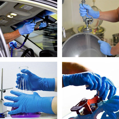 100 PCS AMMEX Durable Disposable Nitrile Rubber Gloves, Size: S