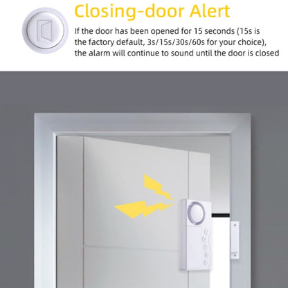 4 in 1 Door Magnet Refrigerator Delayed Door Closing Bell Anti-theft Alarm (3V)