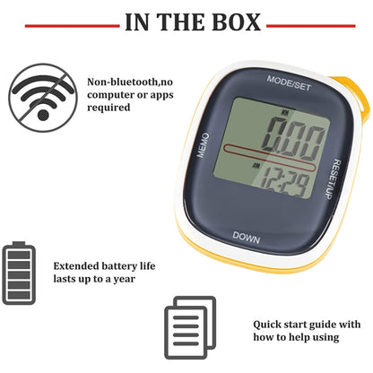 3D All Dimensional Multifunction Digital Electronic Pedometer Step Counter, 3D Yellow