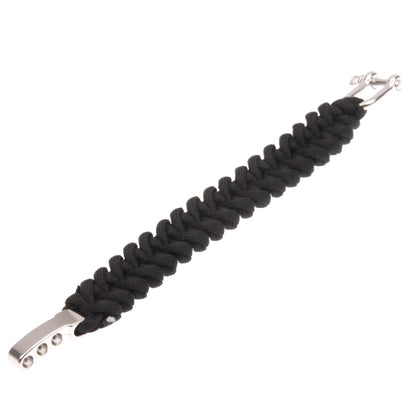 Multi-functional Nylon Braided Survival Bracelets with Adjustable Stainless Steel Shackle, Steel Shackle