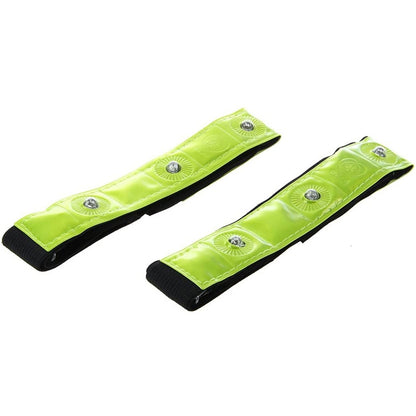 2 PCS 4 LED Lights Safety Run Reflective Arm / Leg Bands, 2PCS 4LED