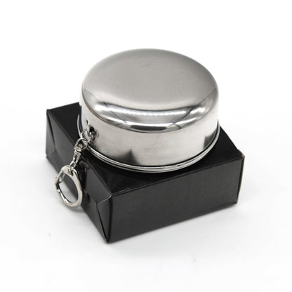 Stainless Steel Retractable Outdoor Cup  Size: 50 x 50 x20 mm (Small), Size: 50 x 50 x20 mm