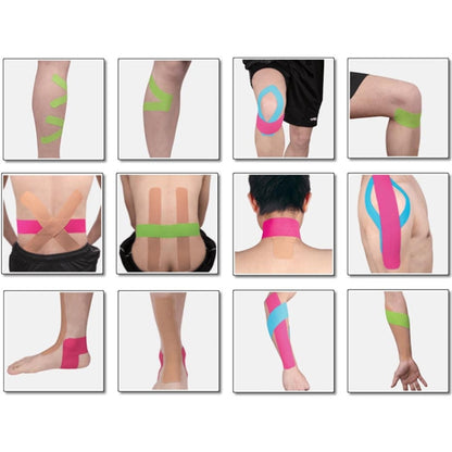 Waterproof Kinesiology Tape Sports Muscles Care Therapeutic Bandage, Size: 5m(L) x 5cm(W), Size: 5mx 5cm White, Size: 5mx 5cm Green, Size: 5mx 5cm, Size: 5mx 5cm Red, Size: 5mx 5cm Yellow, Size: 5mx 5cm Orange, Size: 5mx 5cm Blue, Size: 5m x 5cm Magent...