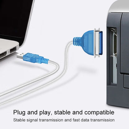 USB 2.0 to IEEE1284 Print Cable, Length: 1.5m, USB 2.0 to IEEE1284 (Blue)