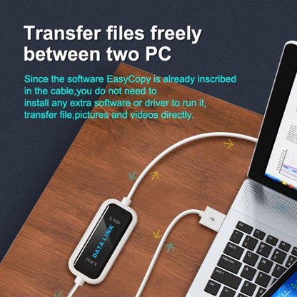 High Speed USB 2.0 Data Link Cable, PC to PC Data Share, Plug and Play, Length: 165cm