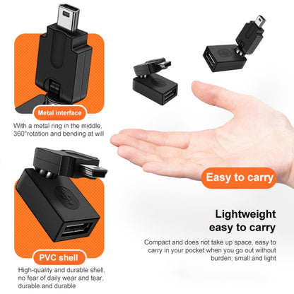High Quality USB 2.0 AF to OTG Mini USB Adapter, Support 360 Degree Rotation, USB 2.0 AF