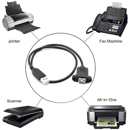 USB 2.0 Male to USB 2.0 Type-B Female Printer / Scanner Adapter Cable for HP, Dell, Epson, Length: 50cm