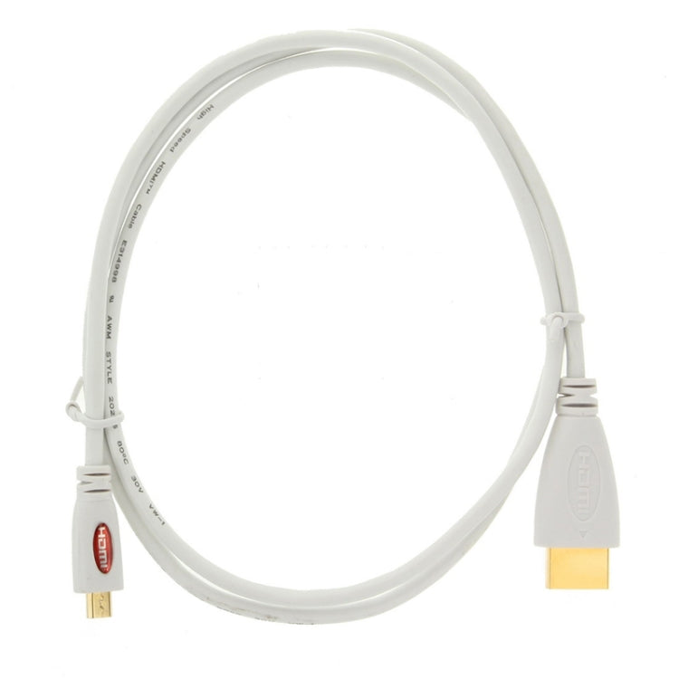 1m Gold Plated Micro HDMI Male to HDMI Male Cable, 1.4 Version, Length: 1m