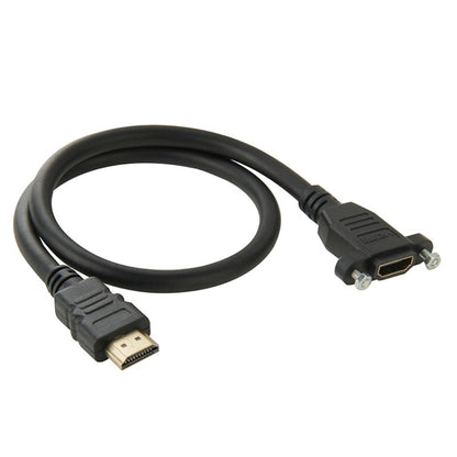 50cm High Speed HDMI 19 Pin Male to HDMI 19 Pin Female Connector Adapter Cable, HDMI Male with Ear Hole, Length: 50cm