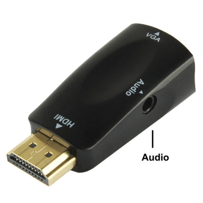 Full HD 1080P HDMI to VGA and Audio Adapter for HDTV / Monitor / Projector, HDMI Male to VGA + Audio (Black)