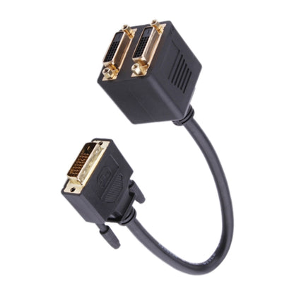 24+1 DVI Male to 2 DVI Female Cable Adapter, Length: 30cm, 2 DVI 24+1 Pin Female