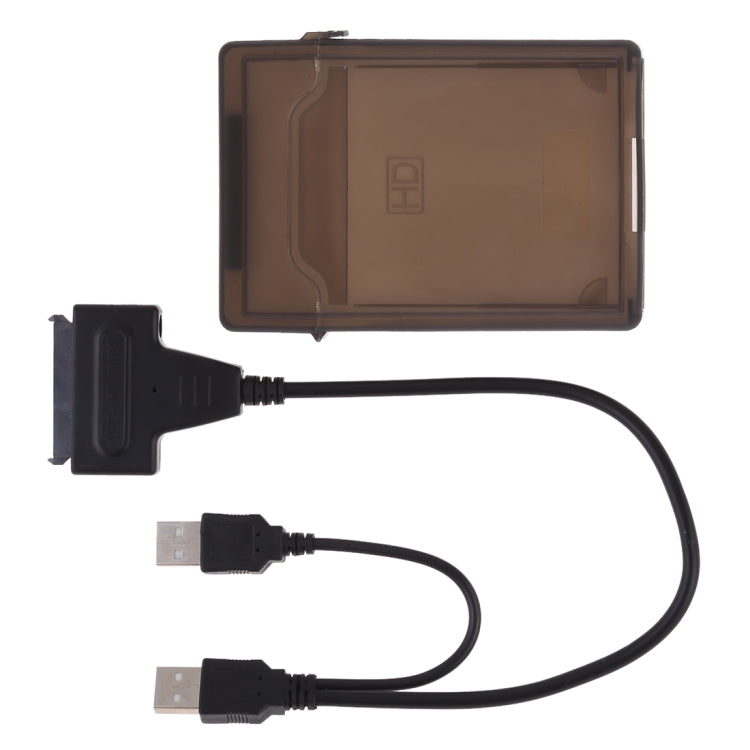 USB 2.0 to 7+15 Pin 22Pin SATA Data Cable Converter Adapter with Box Case for 2.5 / 3.5 Inch Hard Disk Drive HDD, USB to SATA With USB (W)
