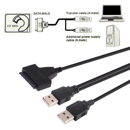 USB 2.0 to 7+15 Pin 22Pin SATA Data Cable Converter Adapter with Box Case for 2.5 / 3.5 Inch Hard Disk Drive HDD, USB to SATA With USB (W)