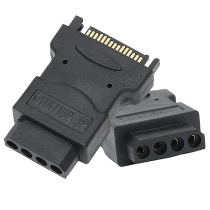 SATA 15 Pin Male to 4 Pin Female Adapter, SATA 15 Pin Male to 4 Pin