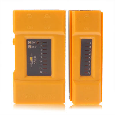 MINI RJ11 + RJ45 Dual-use Network Cable Tester, RJ45/RJ11 Orange