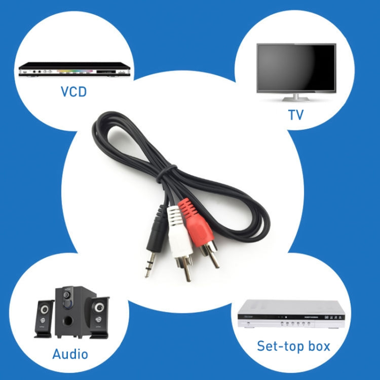 Normal Quality Jack 3.5mm Stereo to RCA Male Audio Cable, Length: 3m, Length: 3m