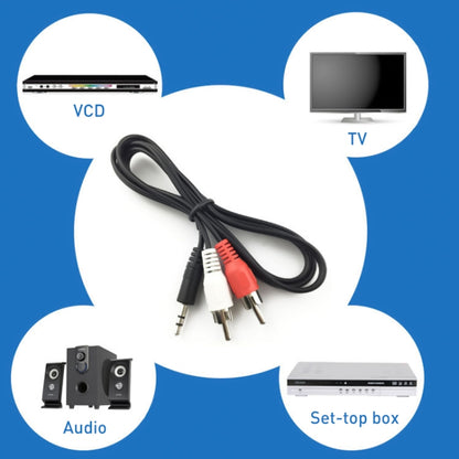 Normal Quality Jack 3.5mm Stereo to RCA Male Audio Cable, Length: 3m, Length: 3m