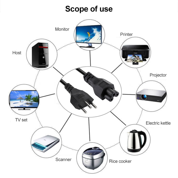 3 Prong Style Brazil Notebook AC Power Cord, Length: 1.8m ( OD6.8 ), 3 Prong Style Brazil, Length: 1.8m  (OD6.8)