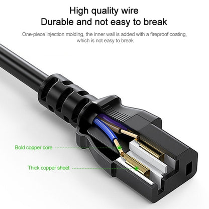 EU Plug Computer PC Power Cord 3 Pin Cable, Length: 1.8m, 1.8m x 1.5