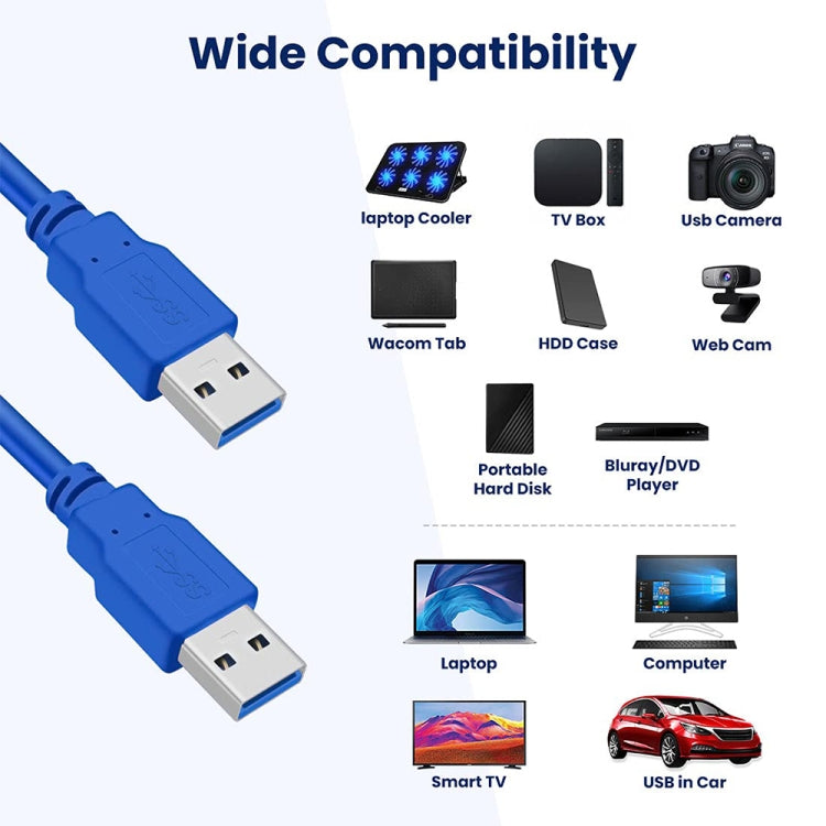 USB 3.0 A Male to A Male AM-AM Extension Cable, Length: 1.8m, Length: 1.8m