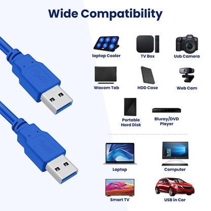 USB 3.0 A Male to A Male AM-AM Extension Cable, Length: 1.8m, Length: 1.8m