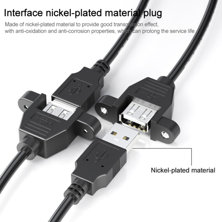 USB 2.0 AM to AF Mount Pannel Cable, Length: 30cm, AM to AF, Length: 30cm