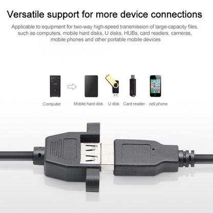 USB 2.0 AM to AF Mount Panel Cable, Length: 90cm, AM to AF, Length: 90cm
