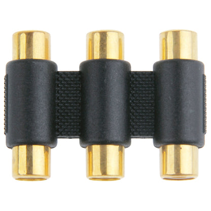 Gold-plated RGB Female to Female Connector, 3 RCA Female to Female (Gold-plated)