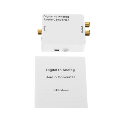 Digital to Analog Audio Converter / Mini Audio Decoder, Size: 72 x 55 x 20mm, Spdif+Coaial to 2RCA+3.5mm