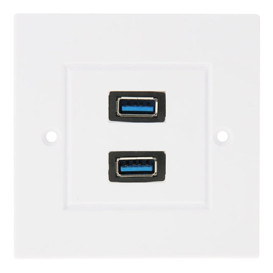 Dual USB 3.0 Female Plugs Home Wall Charger Plate Wall Plate Panel, 2 Ports USB 3.0