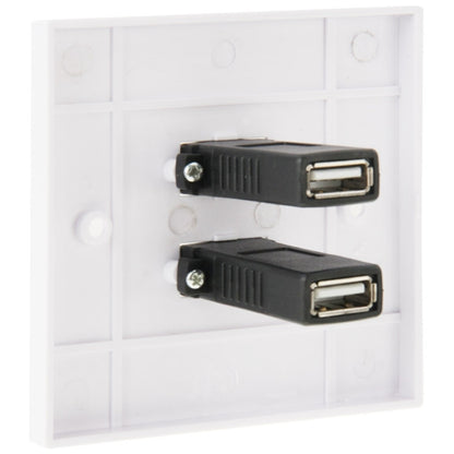 Dual USB 2.0 Female Plugs Home Wall Charger Plate Wall Plate Panel, 2 Ports USB 2.0