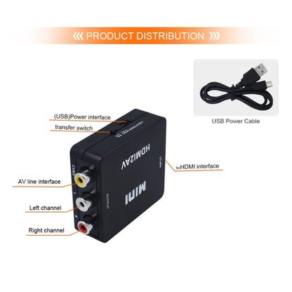 VK-126 Mini HD HDMI to AV/CVBS Video Converter Adapter, HDMI to AV/CVBS