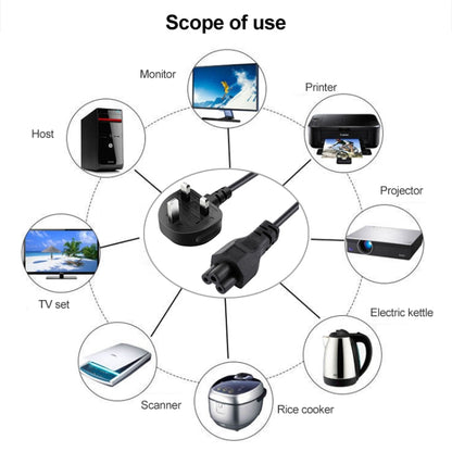 High Quality 3 Prong Style UK Notebook AC Power Cord, Length: 1.5m, 3 Prong Style UK Plug, Length: 1.5m