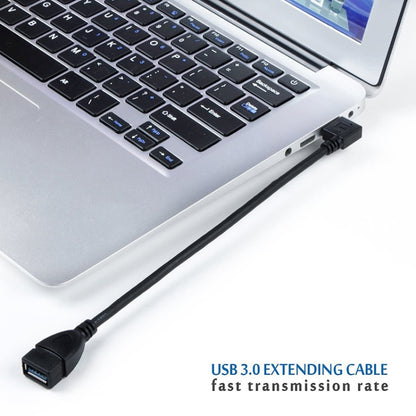 USB 3.0 Right Angle 90 Degree Extension Cable Male to Female Adapter Cord, Length: 18cm, Right Angle AM to AF, length: 18cm