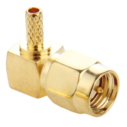 10 PCS Gold Plated Crimp SMA Male Plug 90 Degree Right Angle RF Connector Adapter for RG174 / RG316 / RG179 Cable, Crimp SMA Male Plug Right Angle