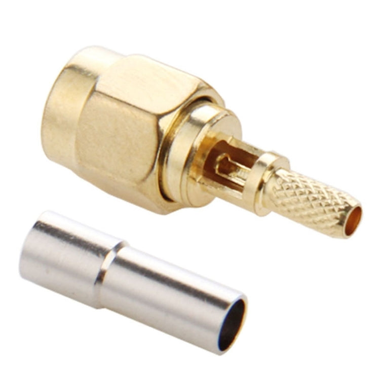 10 PCS Gold Plated Crimp SMA Male Straight Connector Adapter for RG174 / RG188 / RG316 / LMR100 Cable, Crimp SMA Male