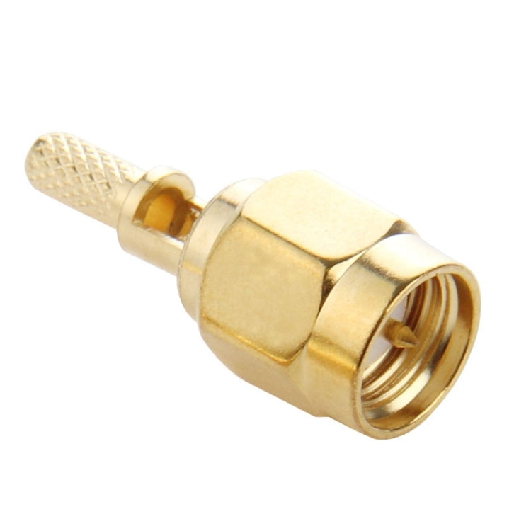 10 PCS Gold Plated Crimp SMA Male Straight Connector Adapter for RG174 / RG188 / RG316 / LMR100 Cable, Crimp SMA Male