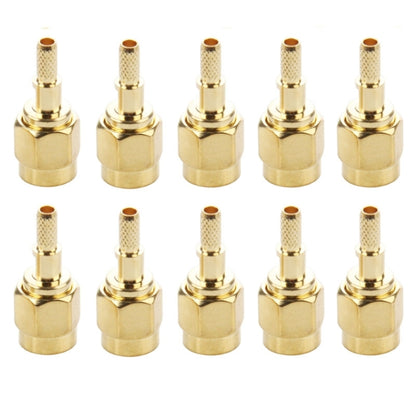 10 PCS Gold Plated Crimp SMA Male Straight Connector Adapter for RG174 / RG188 / RG316 / LMR100 Cable, Crimp SMA Male