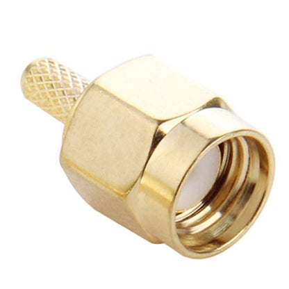 10 PCS Gold Plated Crimp SMA Male Plug Pin RF Connector Adapter for RG174 / RG316 / RG188 / RG179 Cable, Crimp SMA Male Plug